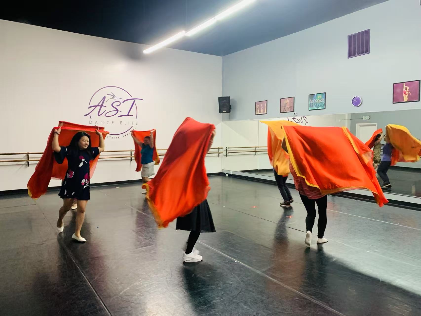 Worship flag dance rehearsal